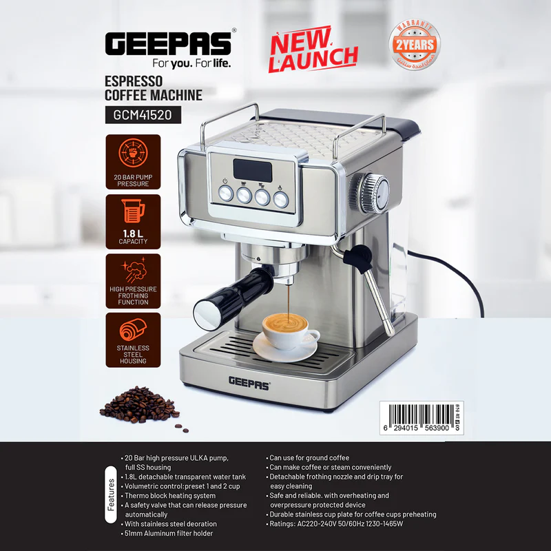 اسپرسوساز جیپاس مدل GCM41520 | Geepas